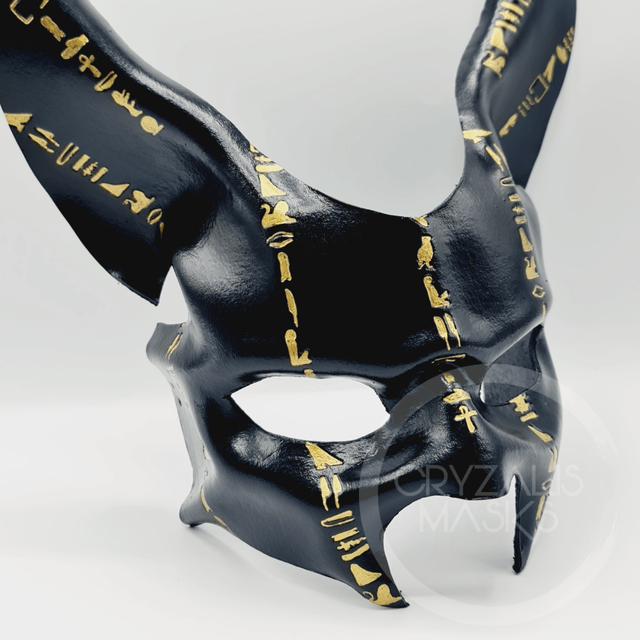 JACKAL MASK with hieroglyphs 