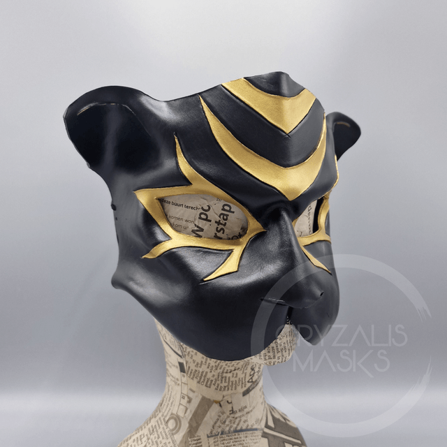 Egyptian Black Jaguar leather mask