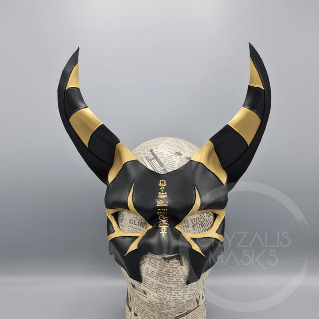 Anubis mask with Gold hieroglyphs 
