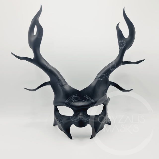 Black Deer mask with UV clockwork