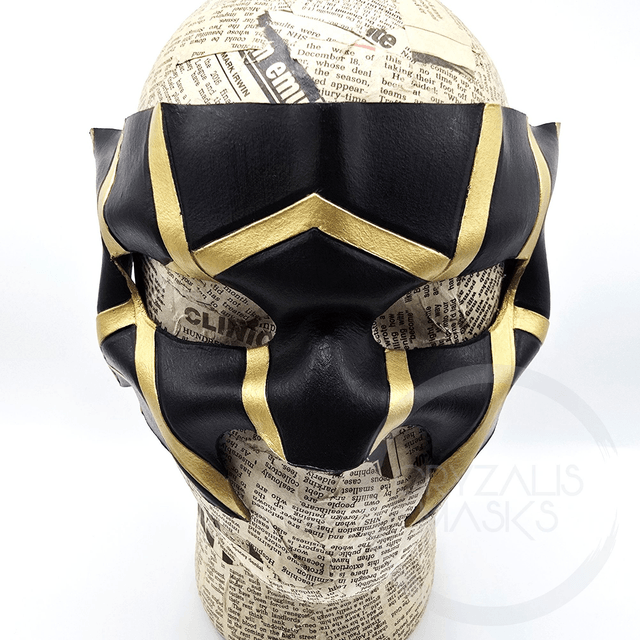 Black and gold leather mask