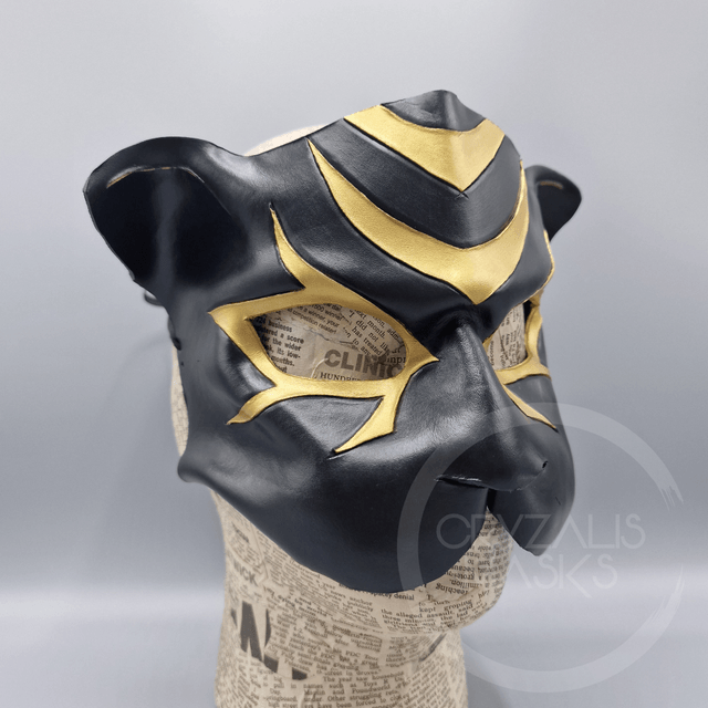 Egyptian Black Jaguar leather mask