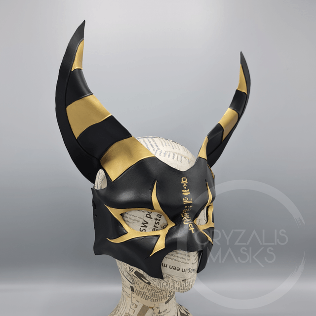 Anubis mask with Gold hieroglyphs 