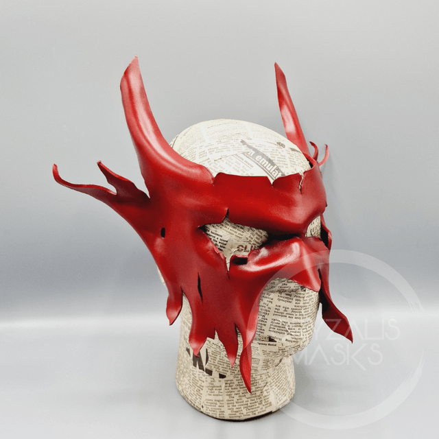Red leather demon mask