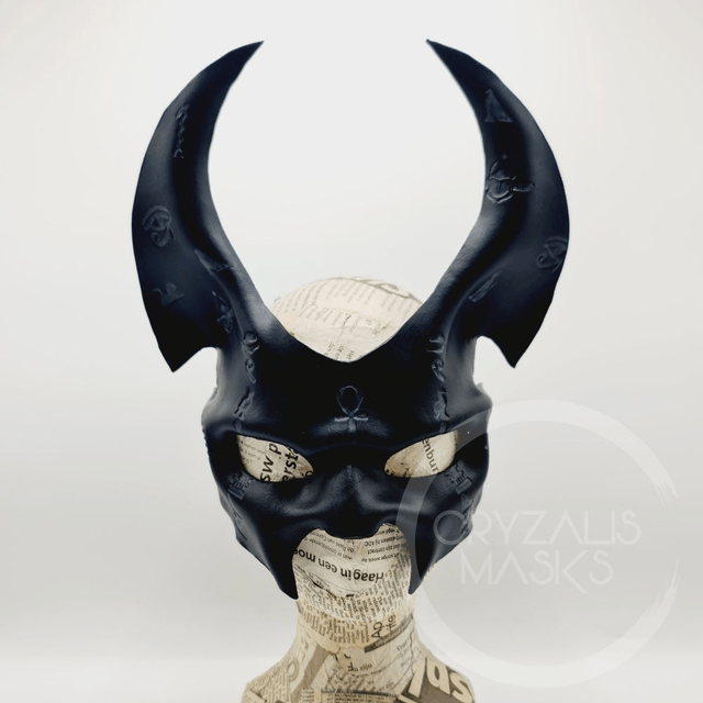 Jackal mask with UV hieroglyphs 
