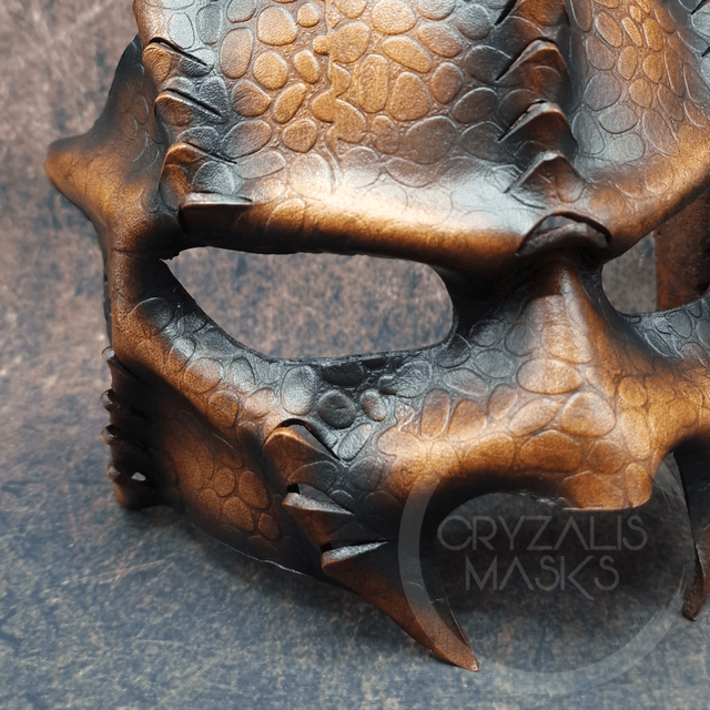 Brown Leather Dragon mask