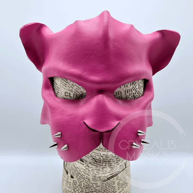 Pink Leather Panther mask