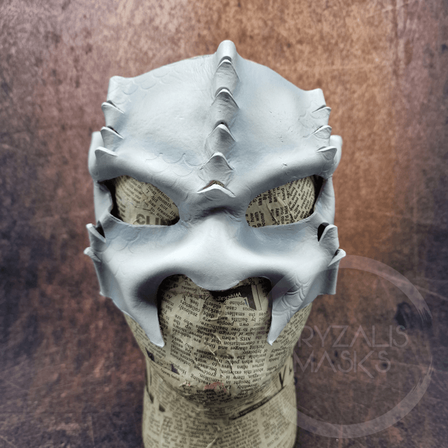 White Reptile leather mask