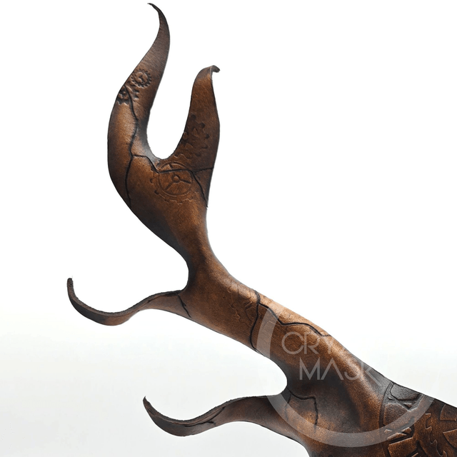 Leather Deer mask with clockwork Pattern 