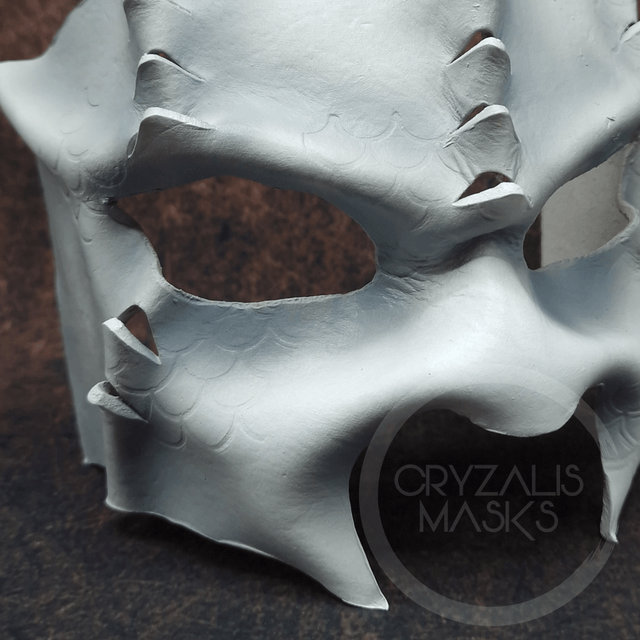 White Reptile leather mask