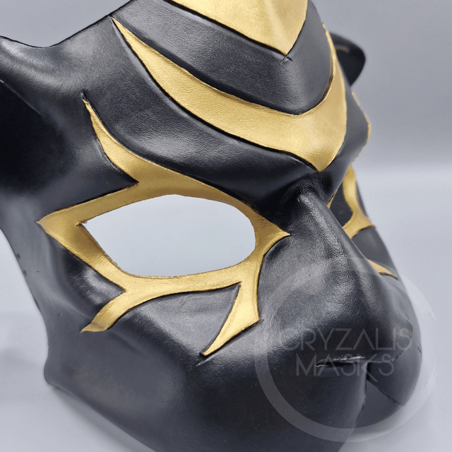 Egyptian Black Jaguar leather mask
