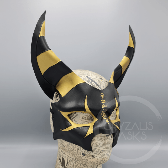 Anubis mask with Gold hieroglyphs 