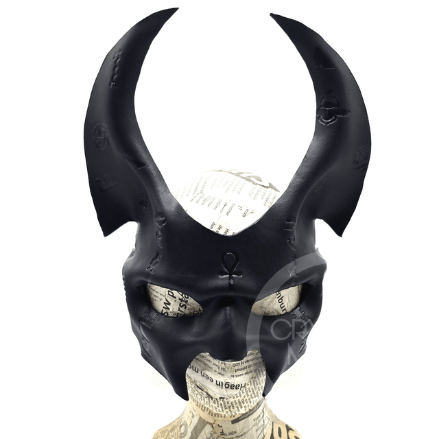 Jackal mask: Black gloss hieroglyphs 