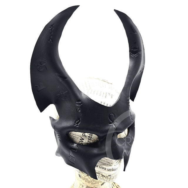 Jackal mask: Black gloss hieroglyphs 