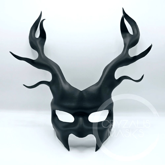 Black Leather Stag Mask