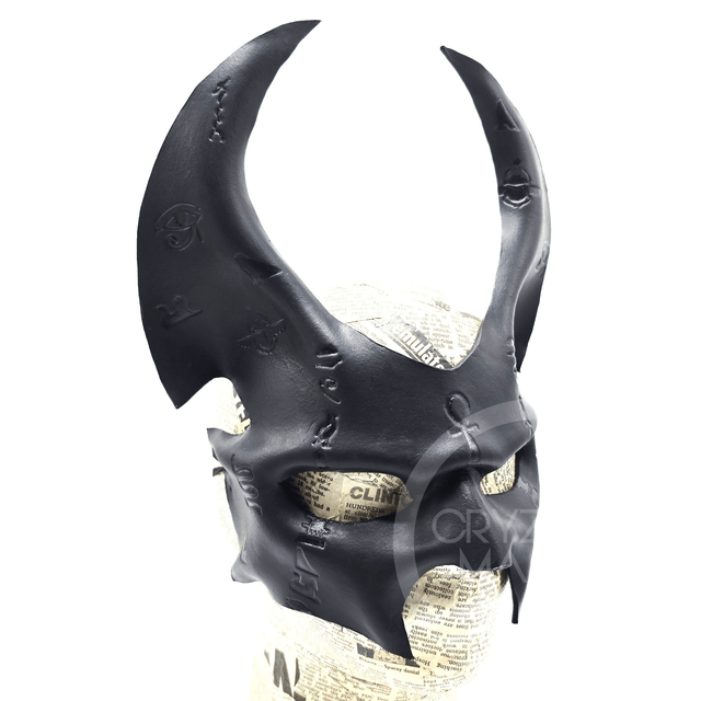 Jackal mask: Black gloss hieroglyphs 