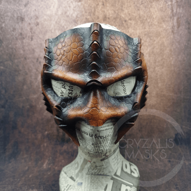 Brown Leather Dragon mask