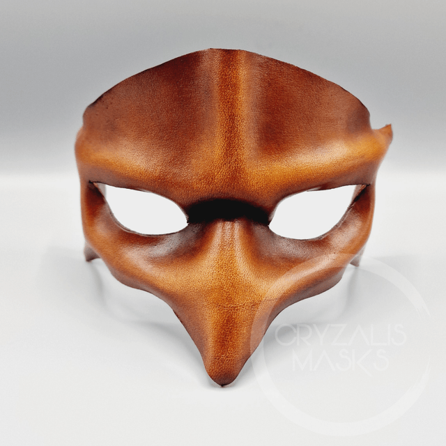 Brown leather bird mask