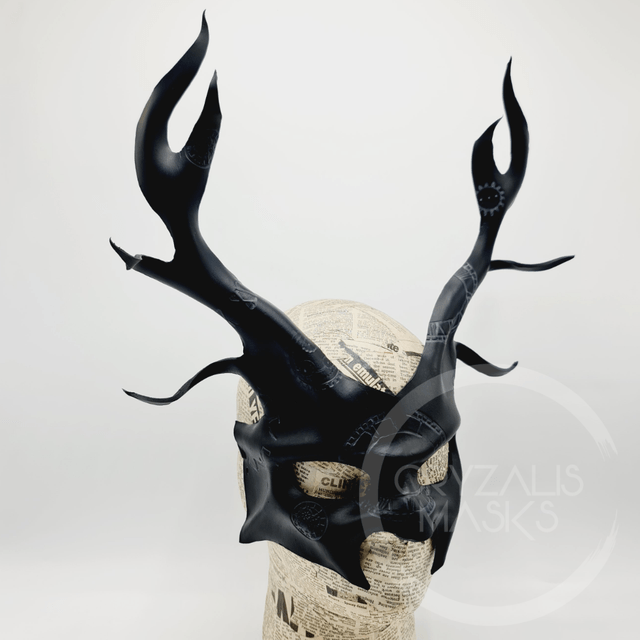 Black Deer mask with UV clockwork
