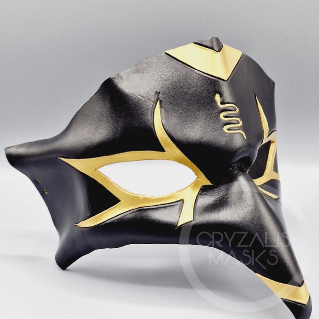 Leather Horus mask with Snake