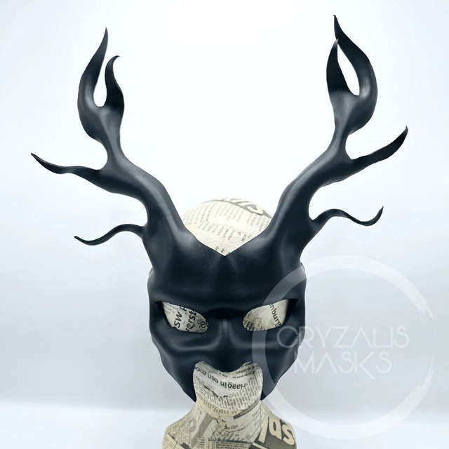 Black Leather Stag Mask