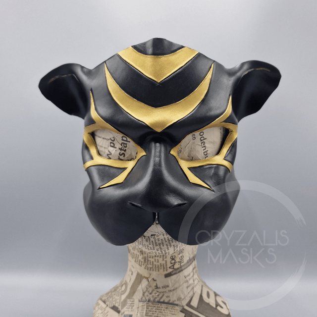 Egyptian Black Jaguar leather mask
