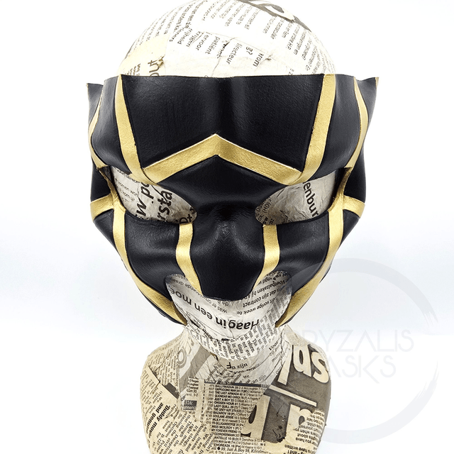 Black and gold leather mask