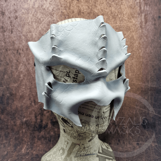 White Reptile leather mask