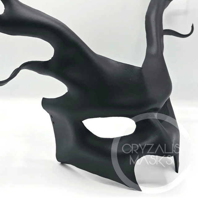 Black Leather Stag Mask