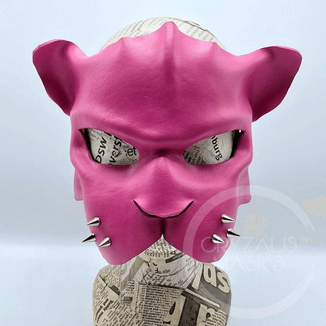 Pink Leather Panther mask