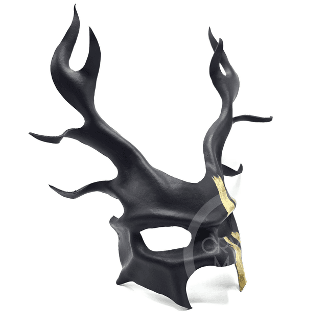Stag Mask: Black with gold detail