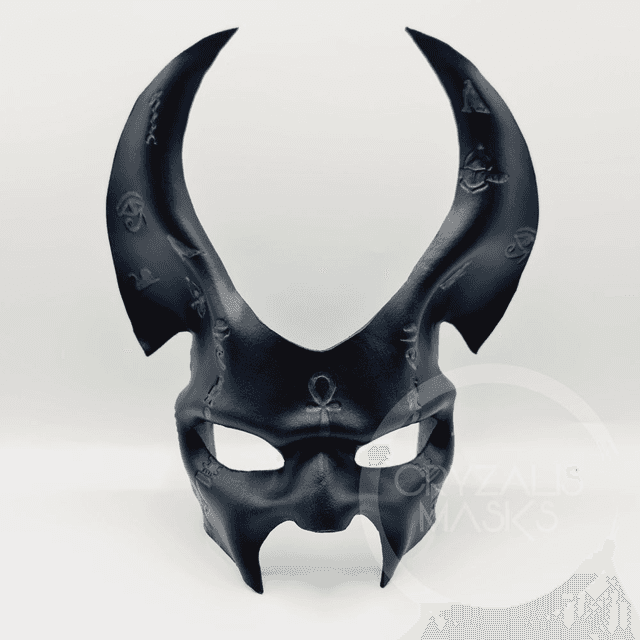 Jackal mask with UV hieroglyphs 
