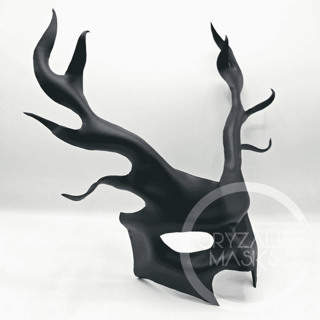 Black Leather Stag Mask